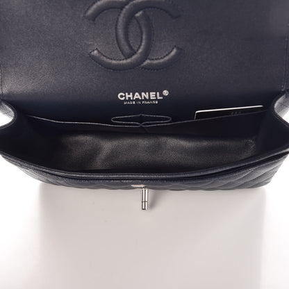 Chanel Caviar Quilted Medium Double Flap Navy 6 of 9