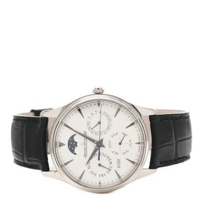Jaeger-LeCoultre 18K White Gold Alligator 39mm Master Ultra Thin Perpetual Automatic Watch Q1303520 2 of 5