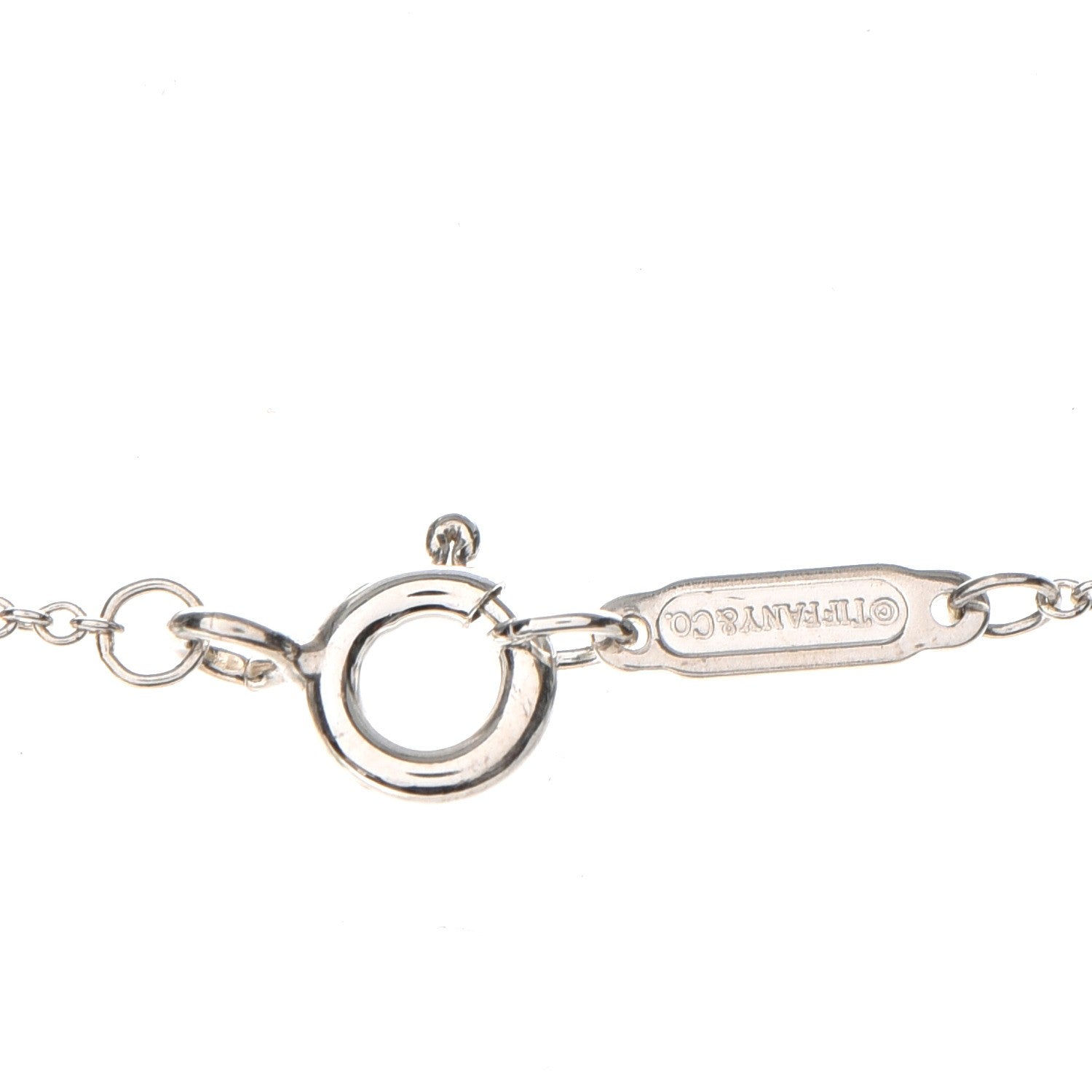 Tiffany Platinum Diamond .12ct Fleur De Lis Key Pendant Necklace 5 of 7
