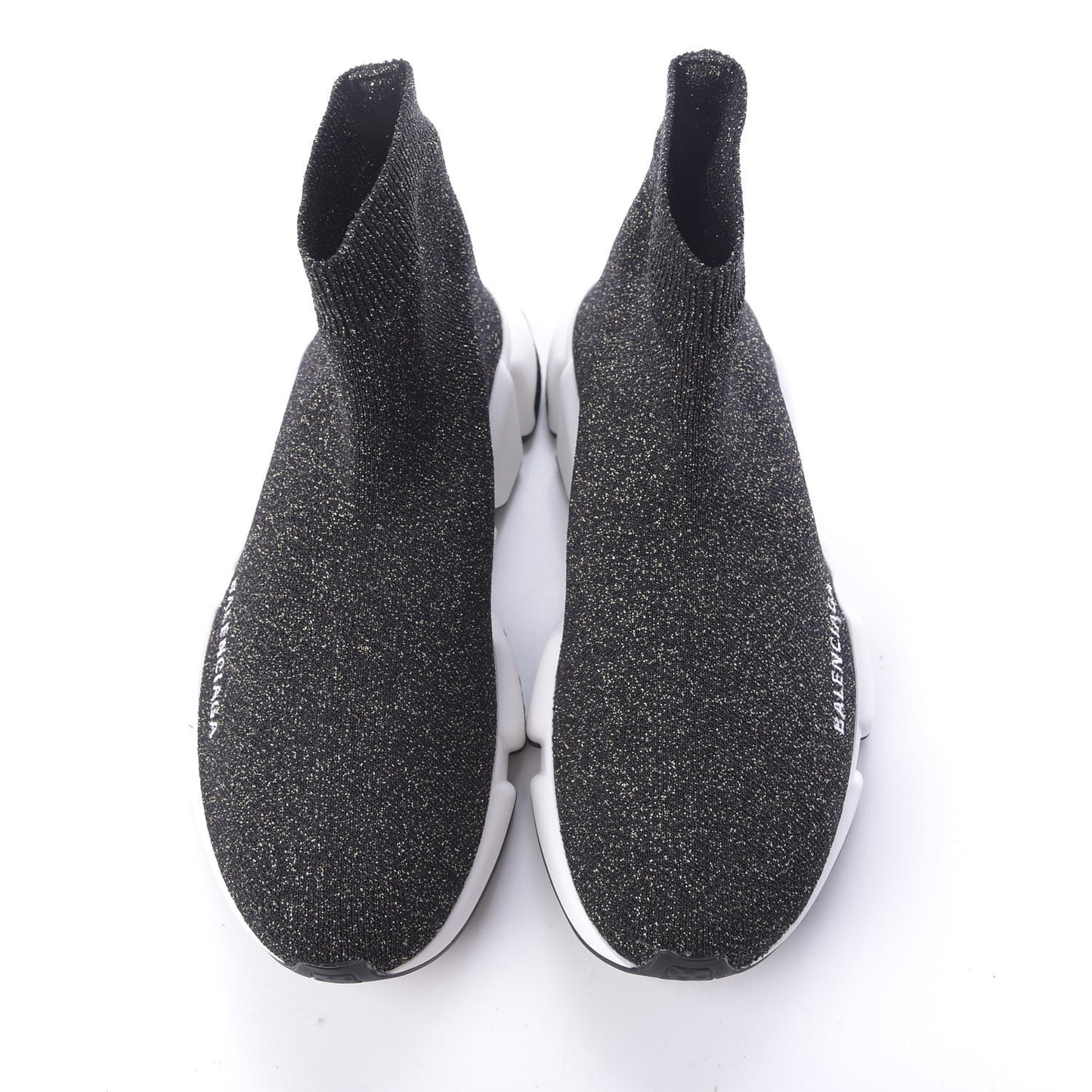Knit Metal Womens Speed Sneakers 37 Black Gold