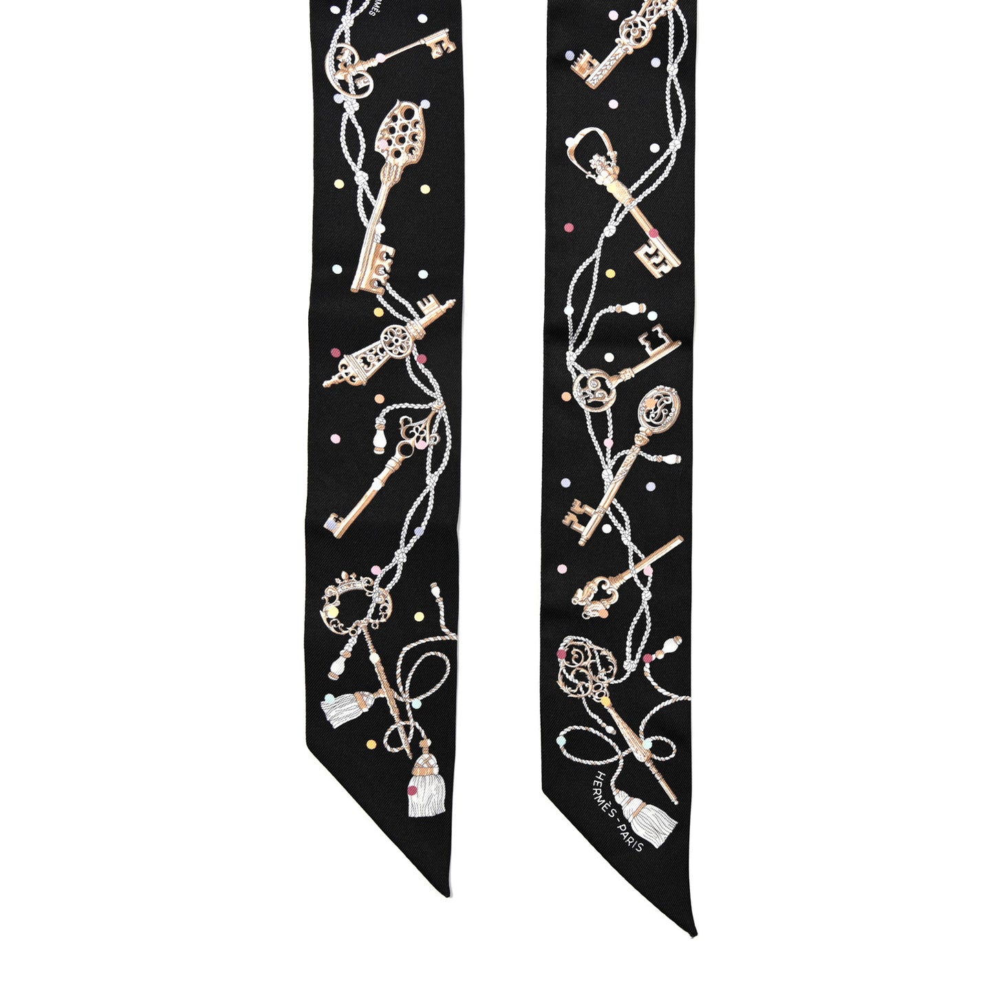 Silk Les Cles A Pois Twilly Black Beige Rose Multicolor
