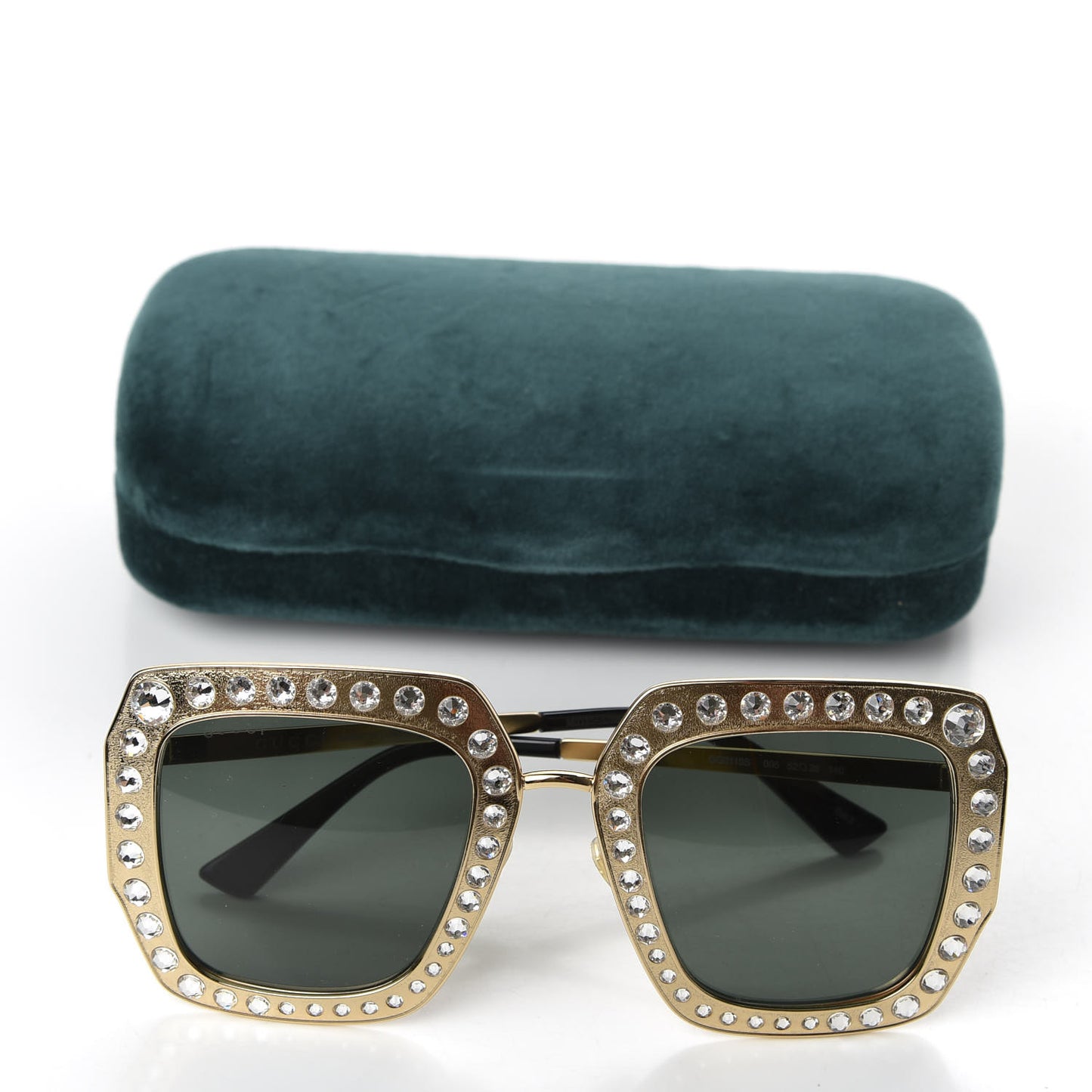 Metal Acetate Crystal Oversize GG0115S Sunglasses Gold