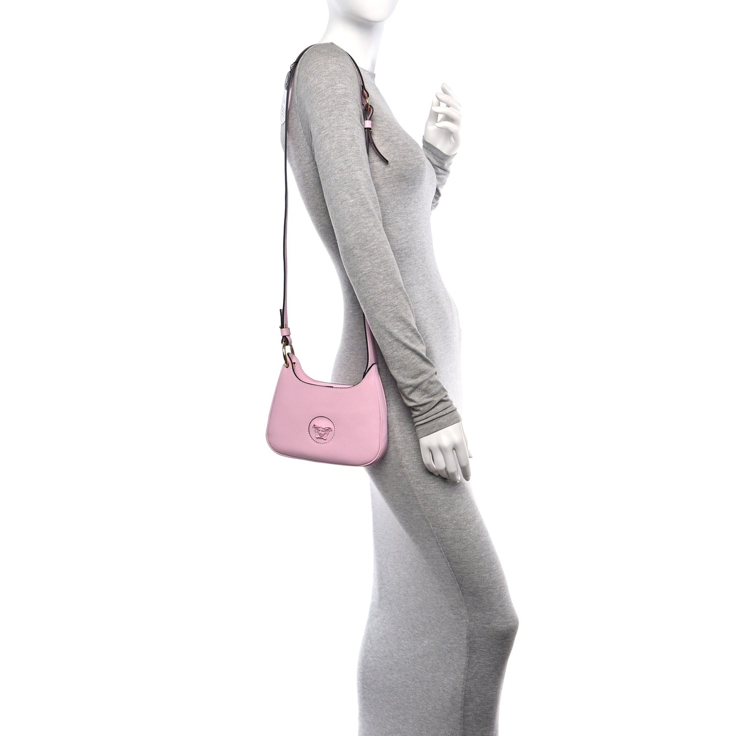 Calfskin La Medusa Small Hobo Crossbody Pink