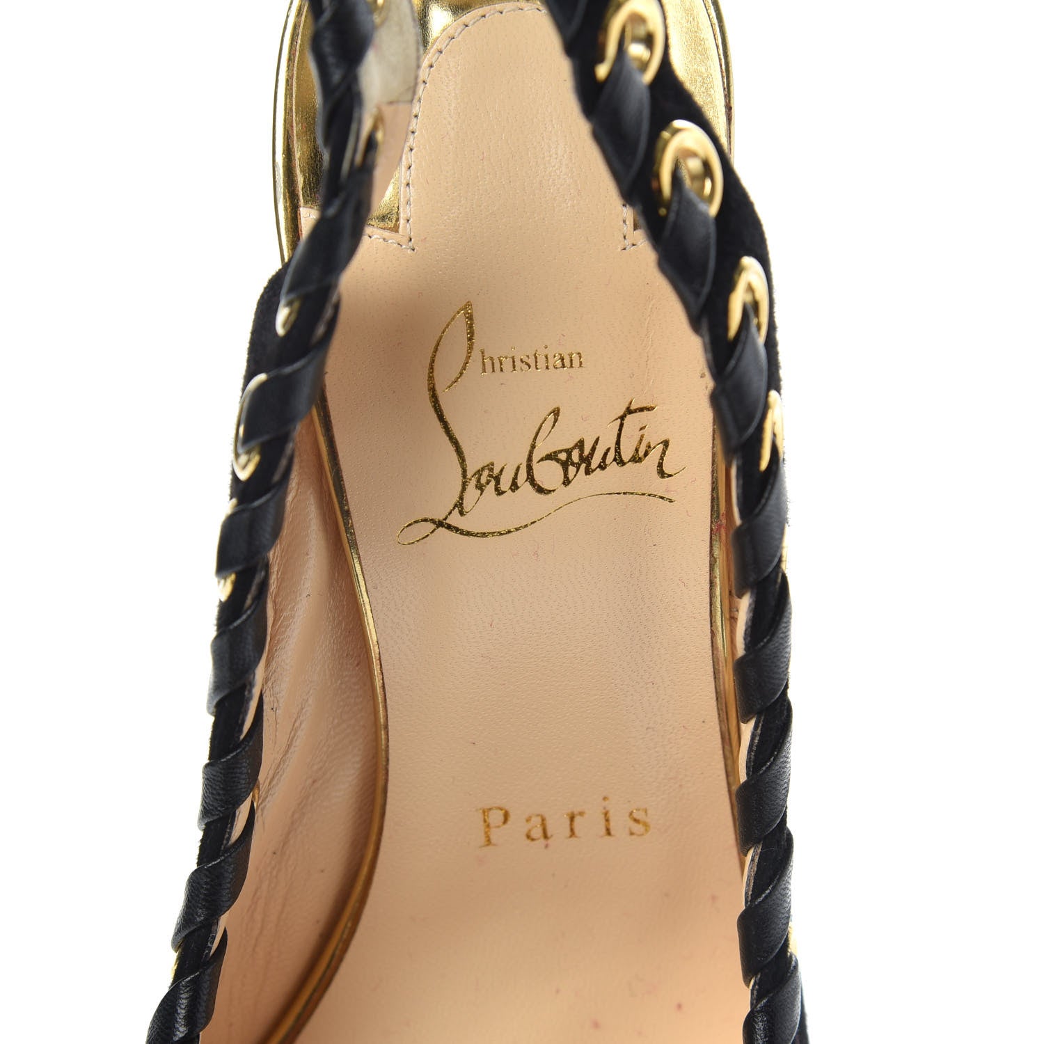 Christian Louboutin Suede Kid Specchio Ostri 120 Slingback Pumps 37 Black 7 of 8