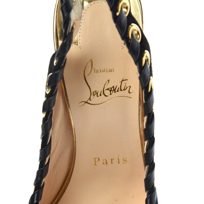 Christian Louboutin Suede Kid Specchio Ostri 120 Slingback Pumps 37 Black 7 of 8