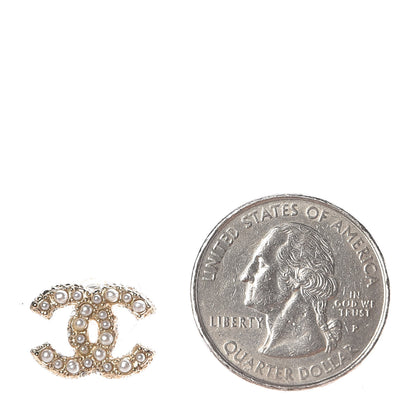 Chanel Pearl CC Earrings Light Gold 2 of 4