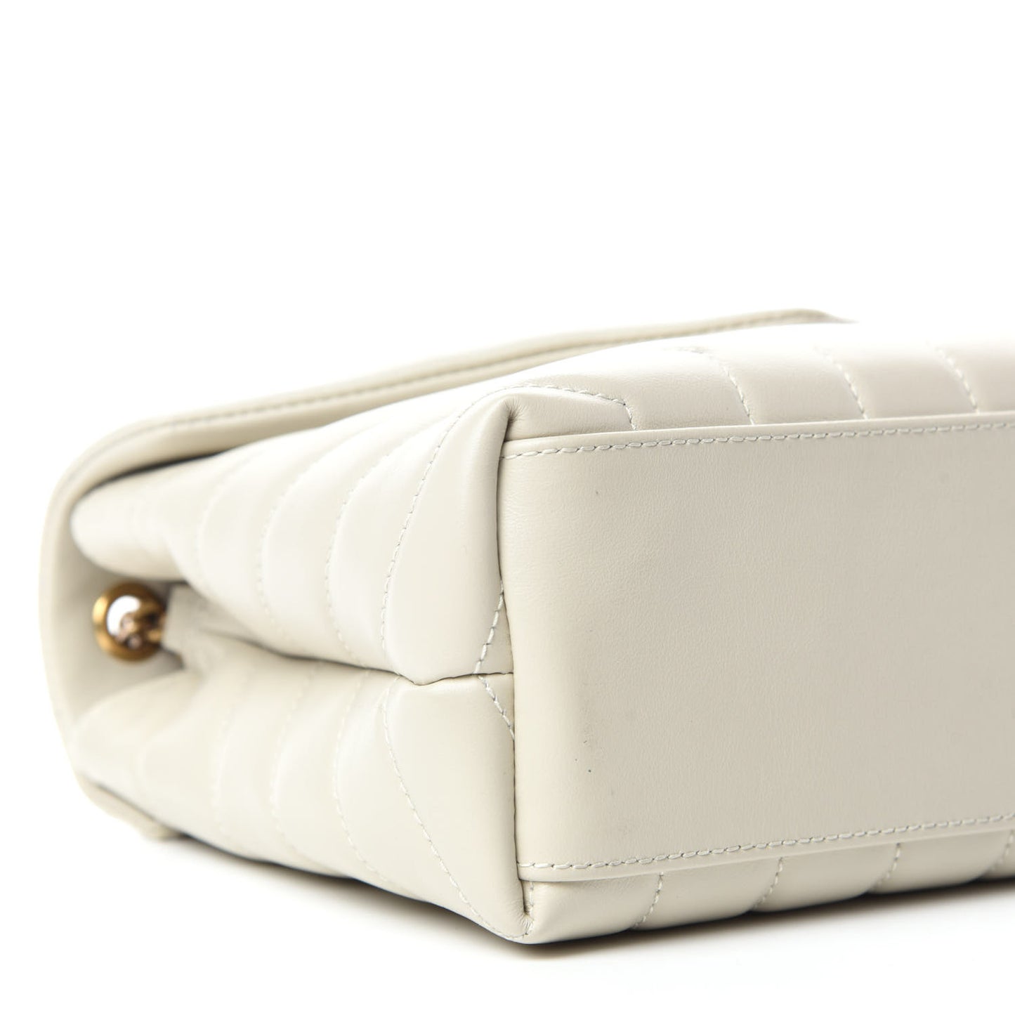 Calfskin Y Quilted Monogram Small Loulou Chain Satchel Crema Soft