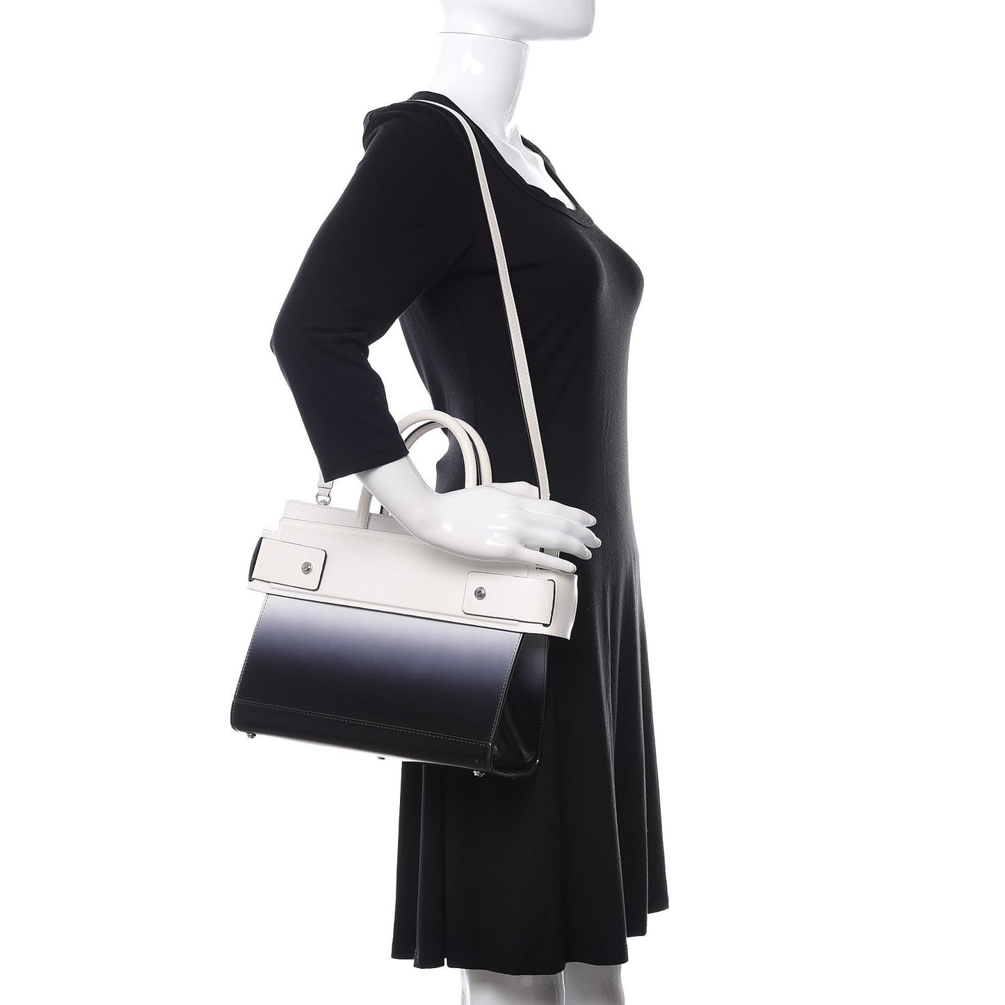 Smooth Calfskin Small Degrade Horizon Satchel White Purple