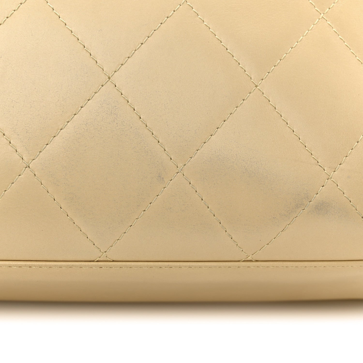 Chanel Lambskin Quilted CC Shoulder Bag Beige 16 of 19