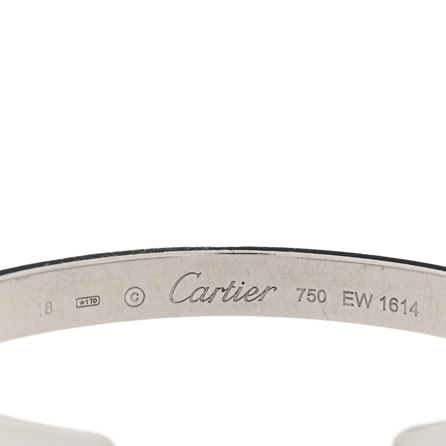 18K White Gold LOVE Cuff Bracelet 18