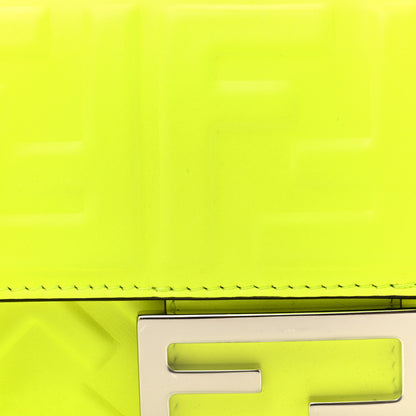 Fendi Nappa FF 1974 Embossed Mini Baguette Neon Yellow 8 of 10
