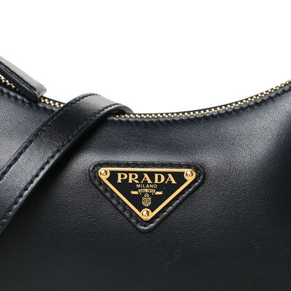 Prada Soft Calfskin Arque Shoulder Bag Black 7 of 9