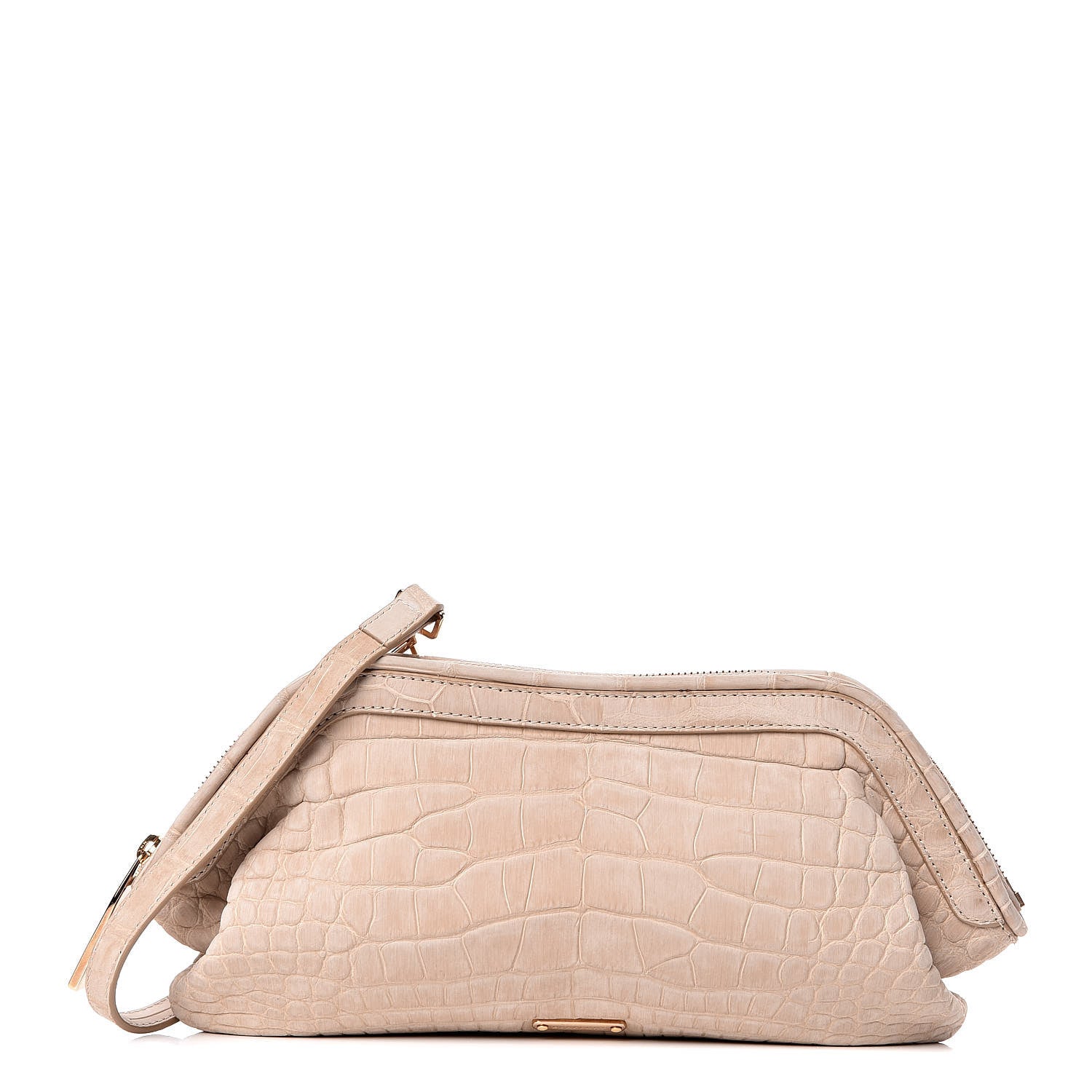 Burberry Nubuck Alligator Small Wilburg Clutch Natural Nude 1 of 12