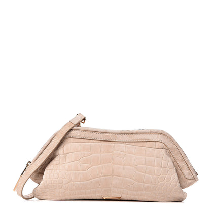 Burberry Nubuck Alligator Small Wilburg Clutch Natural Nude 1 of 12