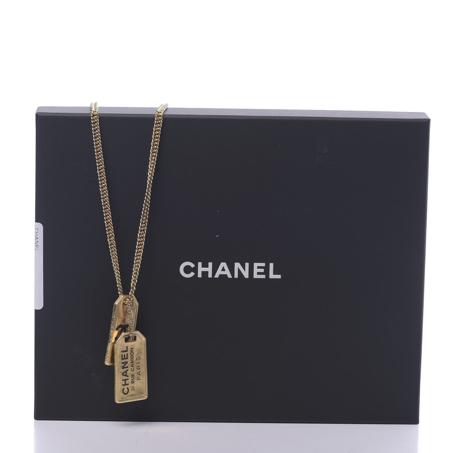 ID Dog Tag Charm Necklace Gold