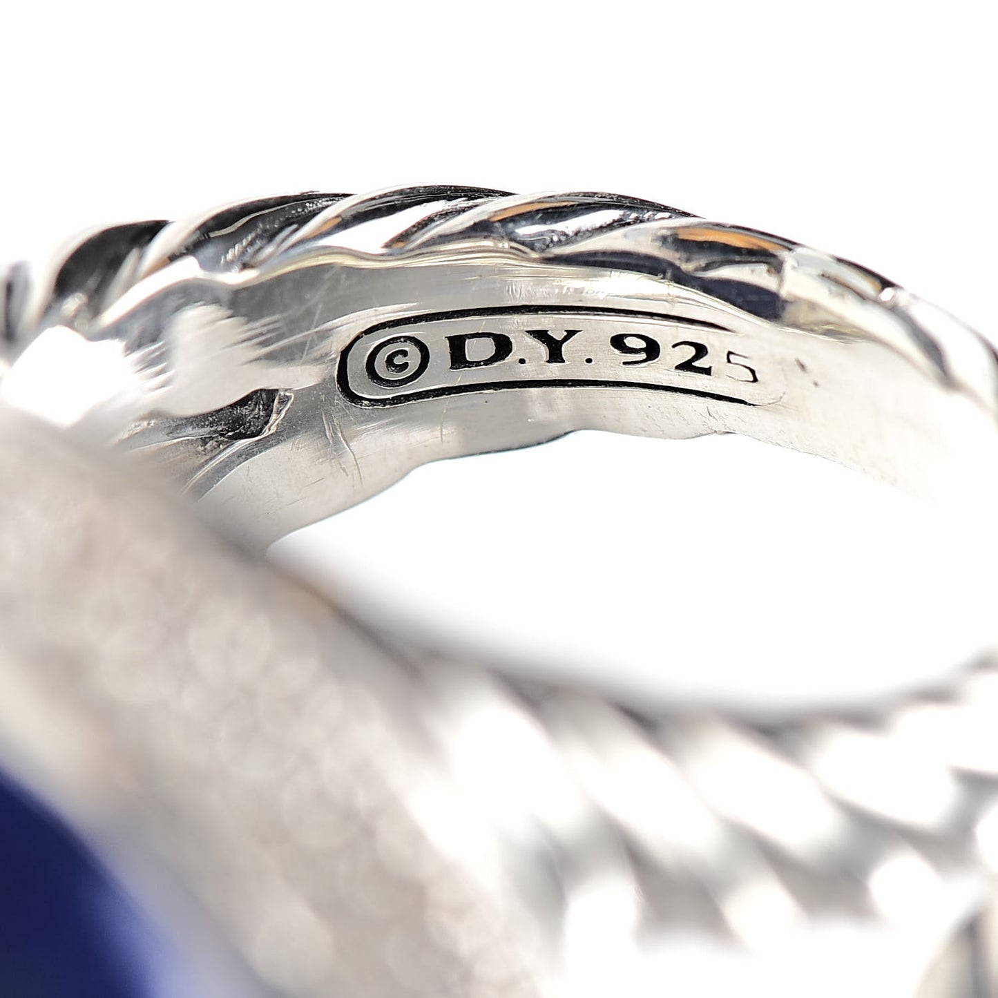 Sterling Silver Diamond Lapis Lazuli Signature Oval Ring 55 7.25