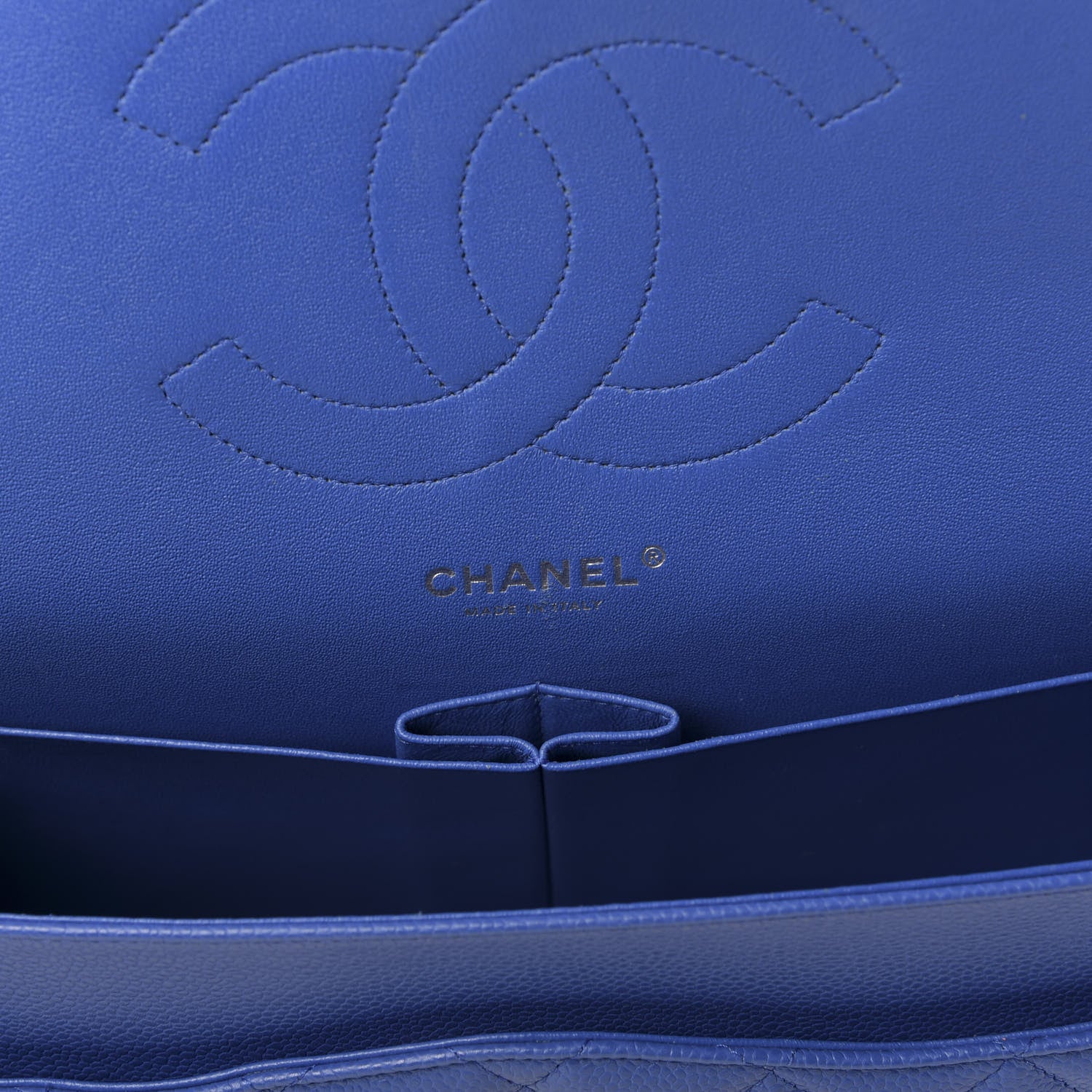 Chanel Caviar Quilted Jumbo Double Flap Blue 8 of 11