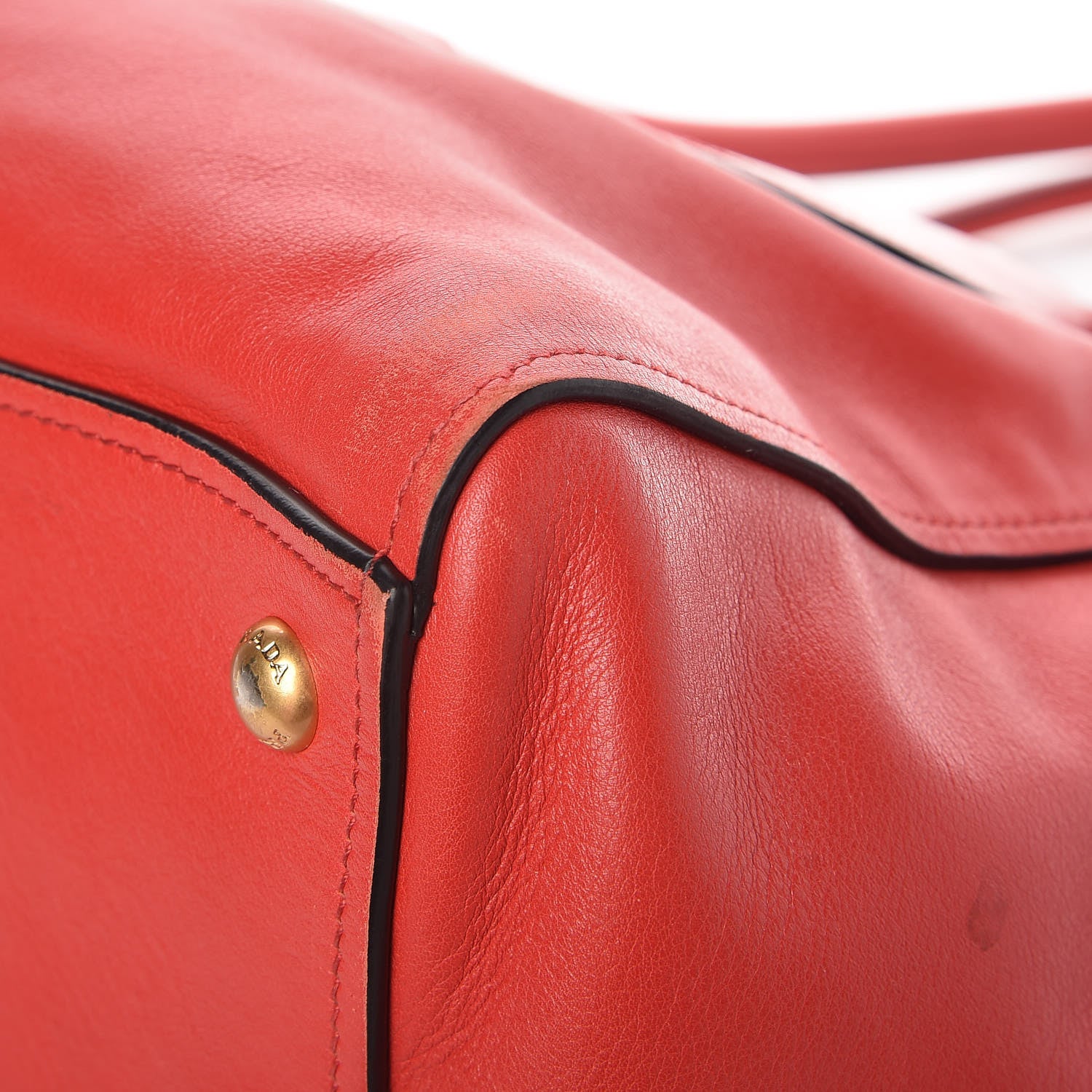 Prada Glace Calfskin Twin Pocket Tote Fuoco 18 of 22