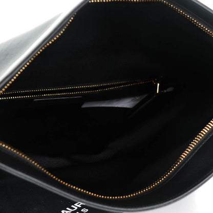 Saint Laurent Smooth Calfskin Letters Fold-Over Clutch Black 5 of 7