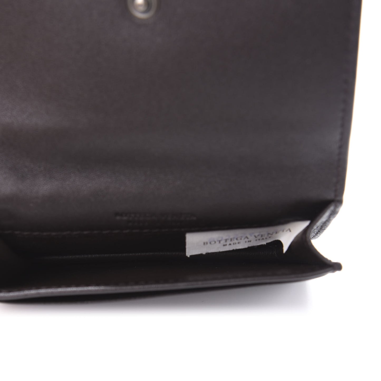 Nappa Intrecciato Card Holder Ebano