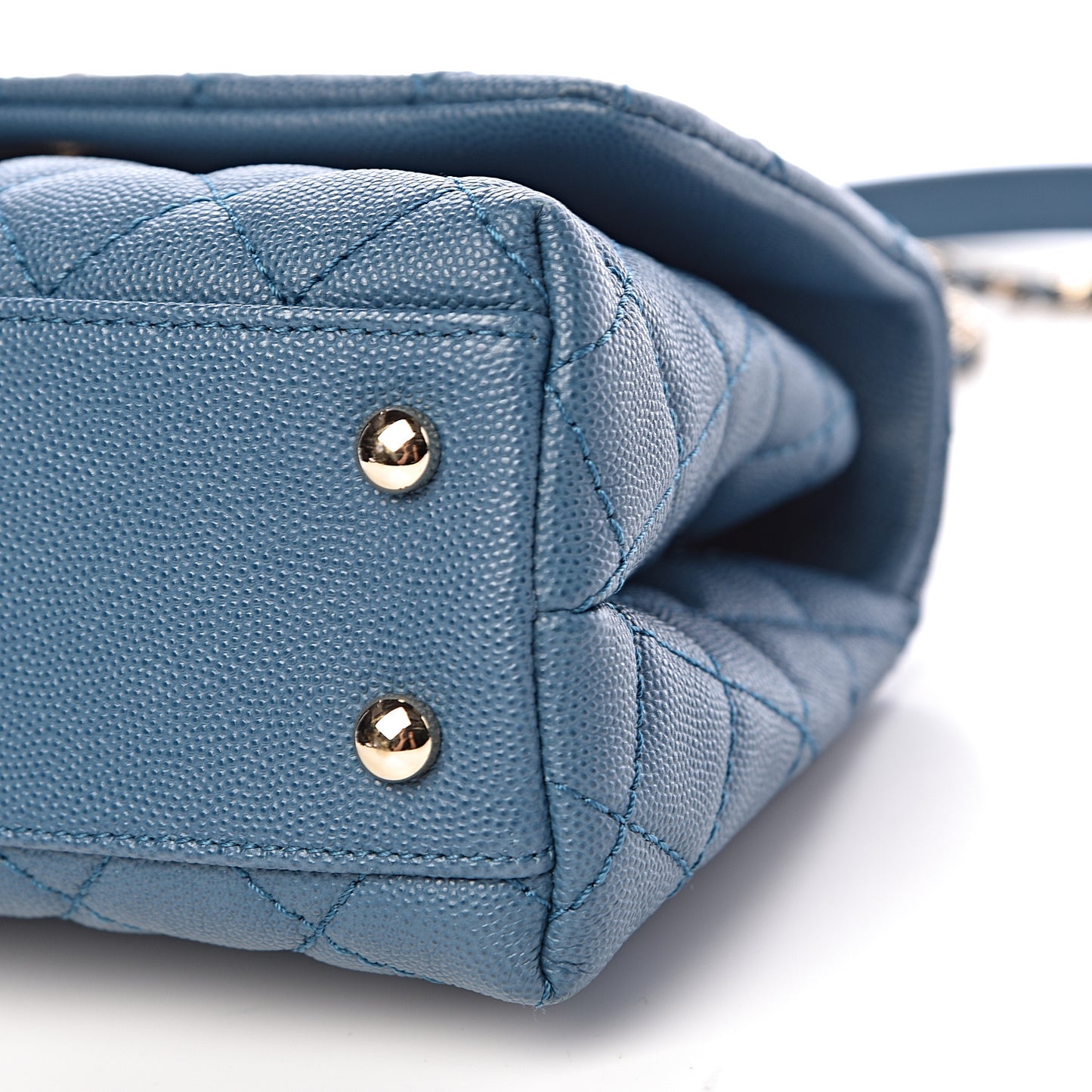 Caviar Quilted Mini Coco Handle Flap Blue