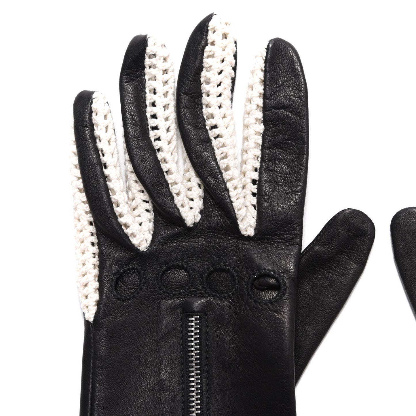 Lambskin Knit Gloves Black