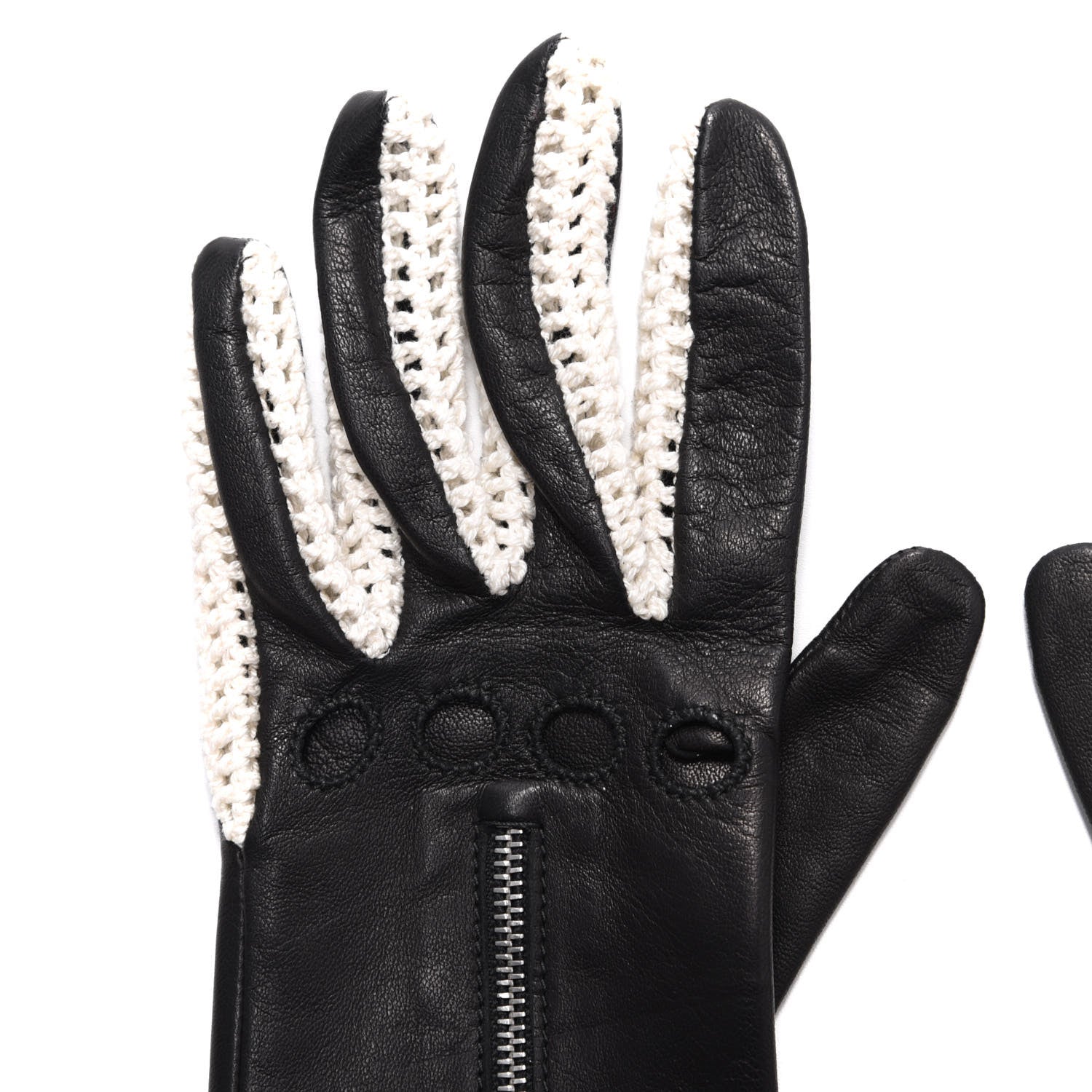 Louis Vuitton Lambskin Knit Gloves Black 4 of 5