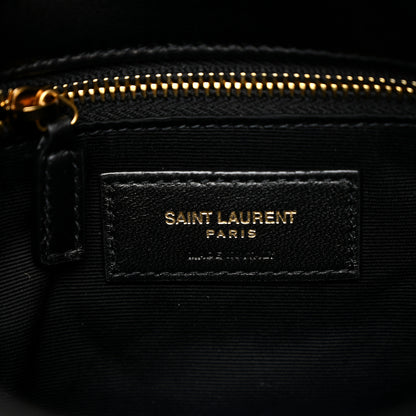 Saint Laurent Lambskin Quilted Toy Loulou Puffer Monogram Chain Satchel Black 6 of 11
