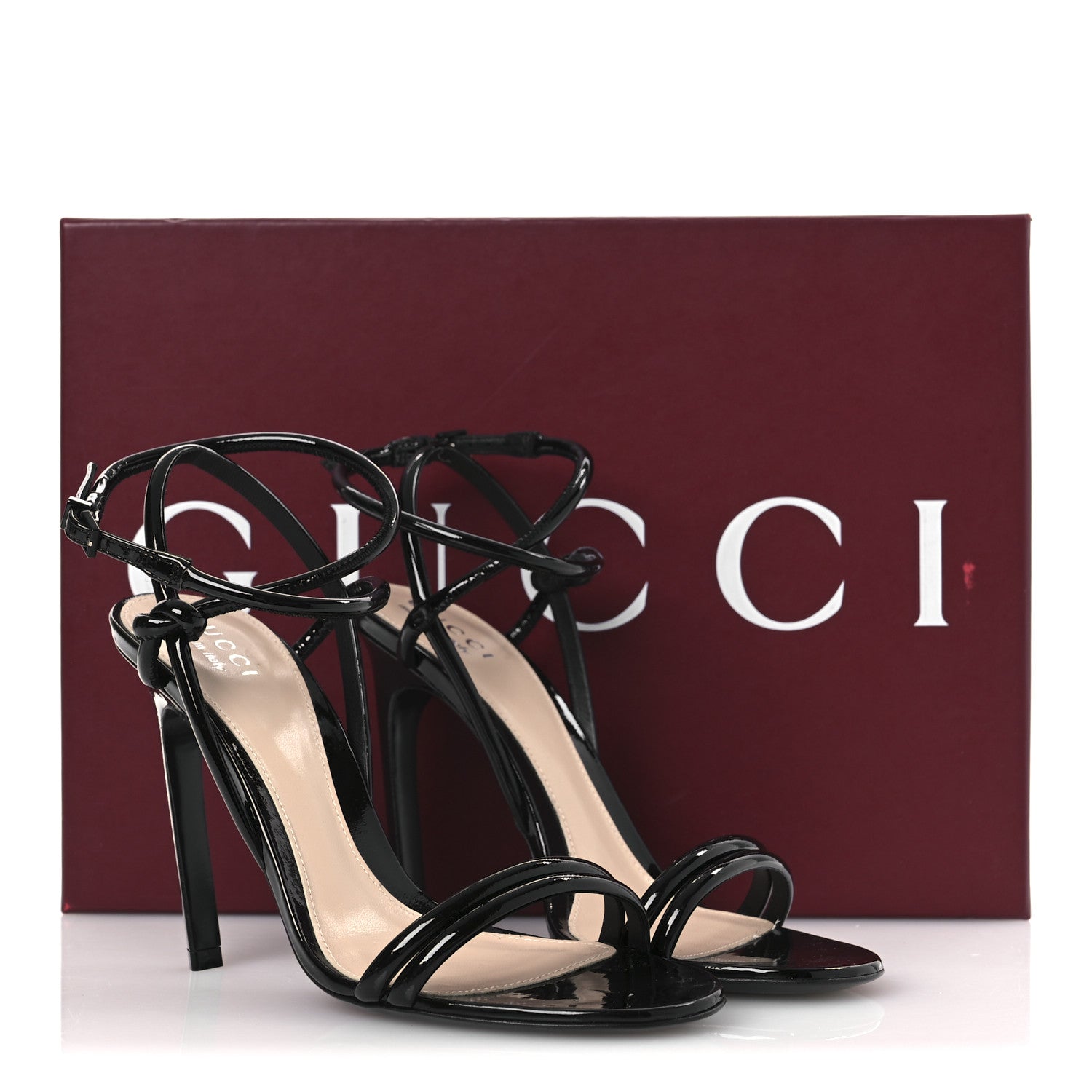 Gucci Patent Lambskin Walma 105 Sandals 36.5 Black 24 of 24