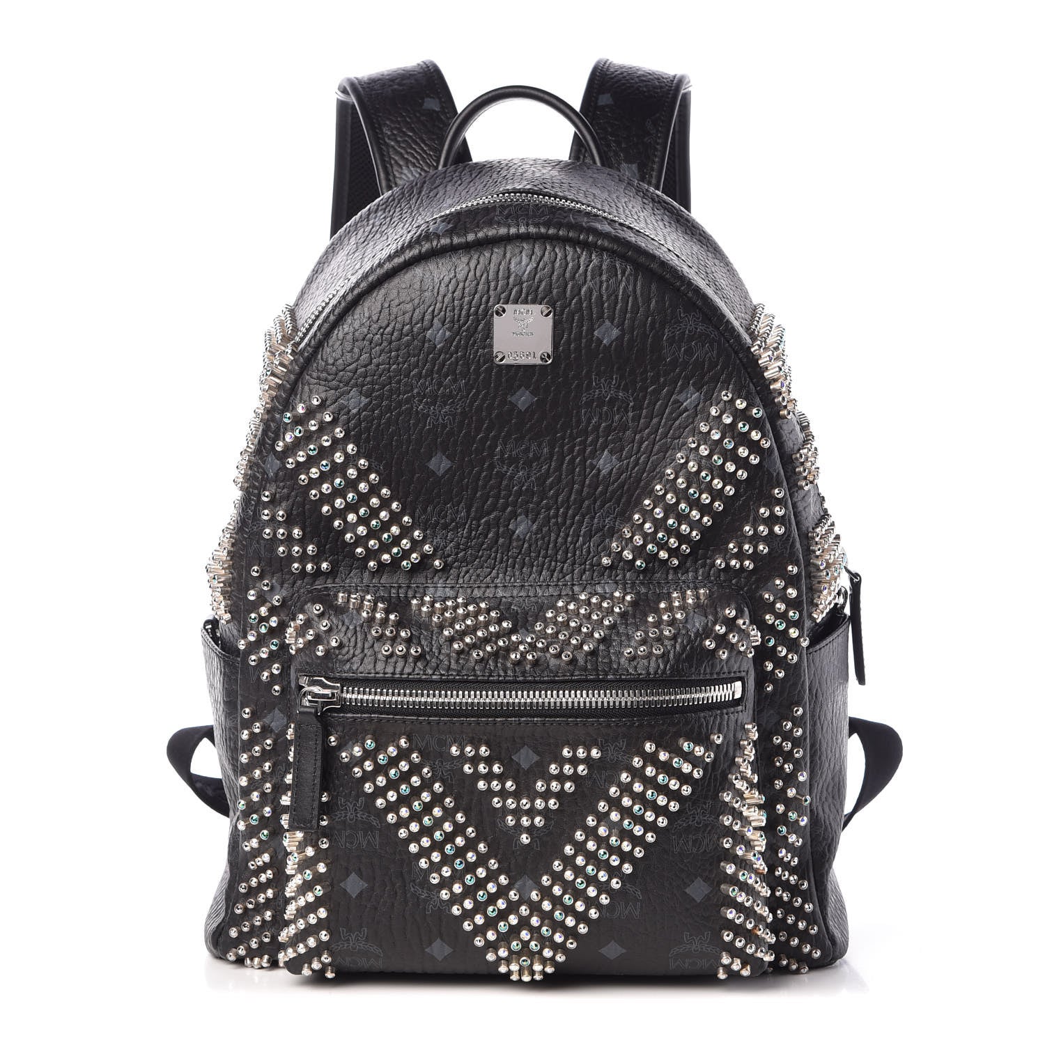 MCM Visetos Studded Small Crystal Backpack Black 1 of 7