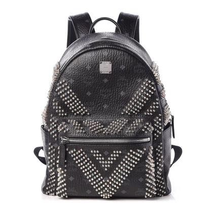 MCM Visetos Studded Small Crystal Backpack Black 1 of 7