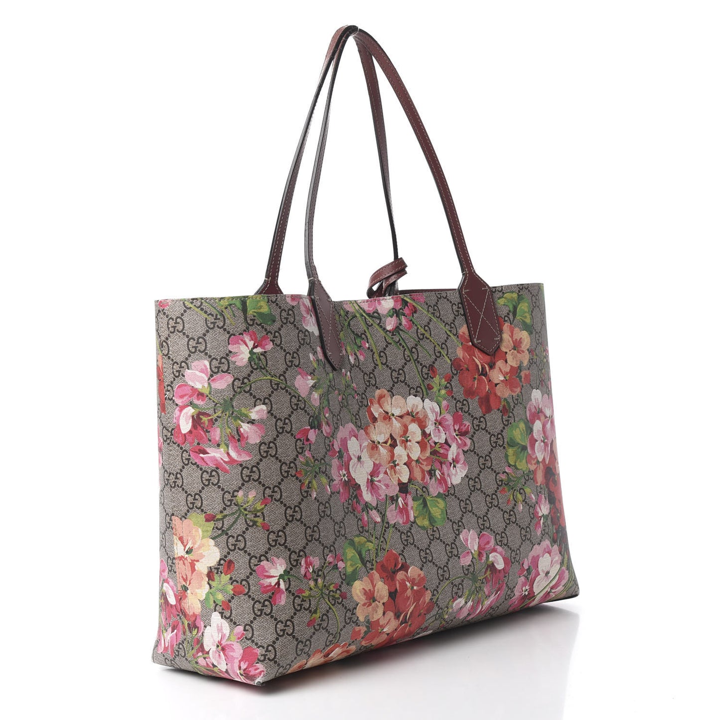 GG Supreme Monogram Blooms Medium Reversible Tote Beige Multicolor Dry Rose
