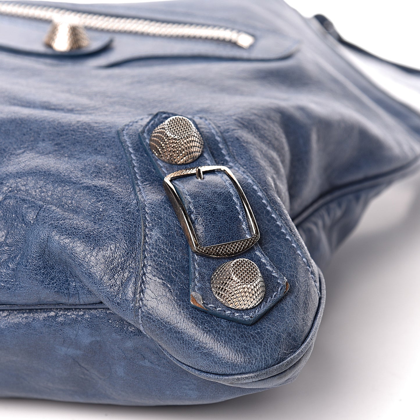 Chevre Giant 21 Silver Hardware Besace Hobo Bleu Jean
