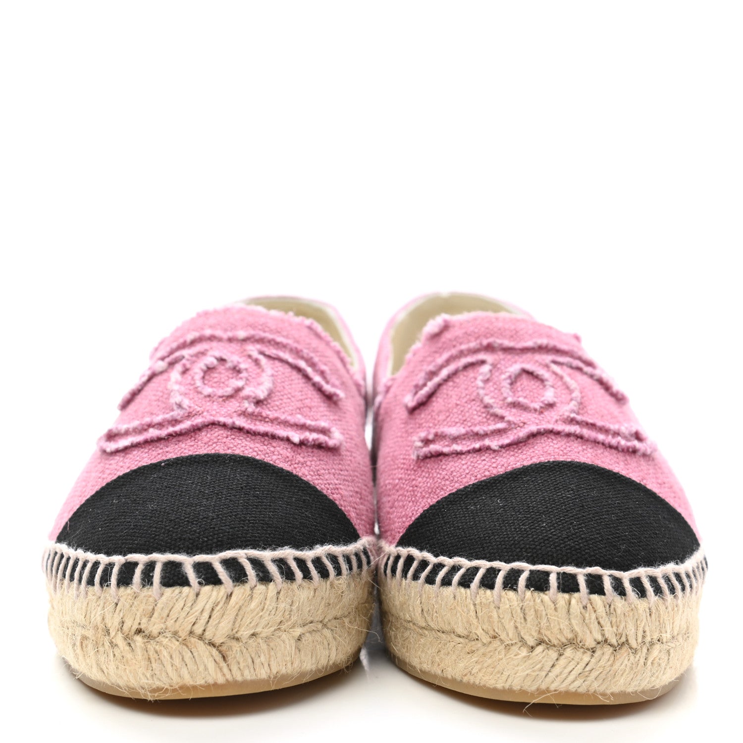 Chanel Linen CC Espadrilles 36 Pink Black 2 of 10