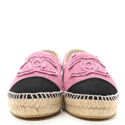 Chanel Linen CC Espadrilles 36 Pink Black 2 of 10