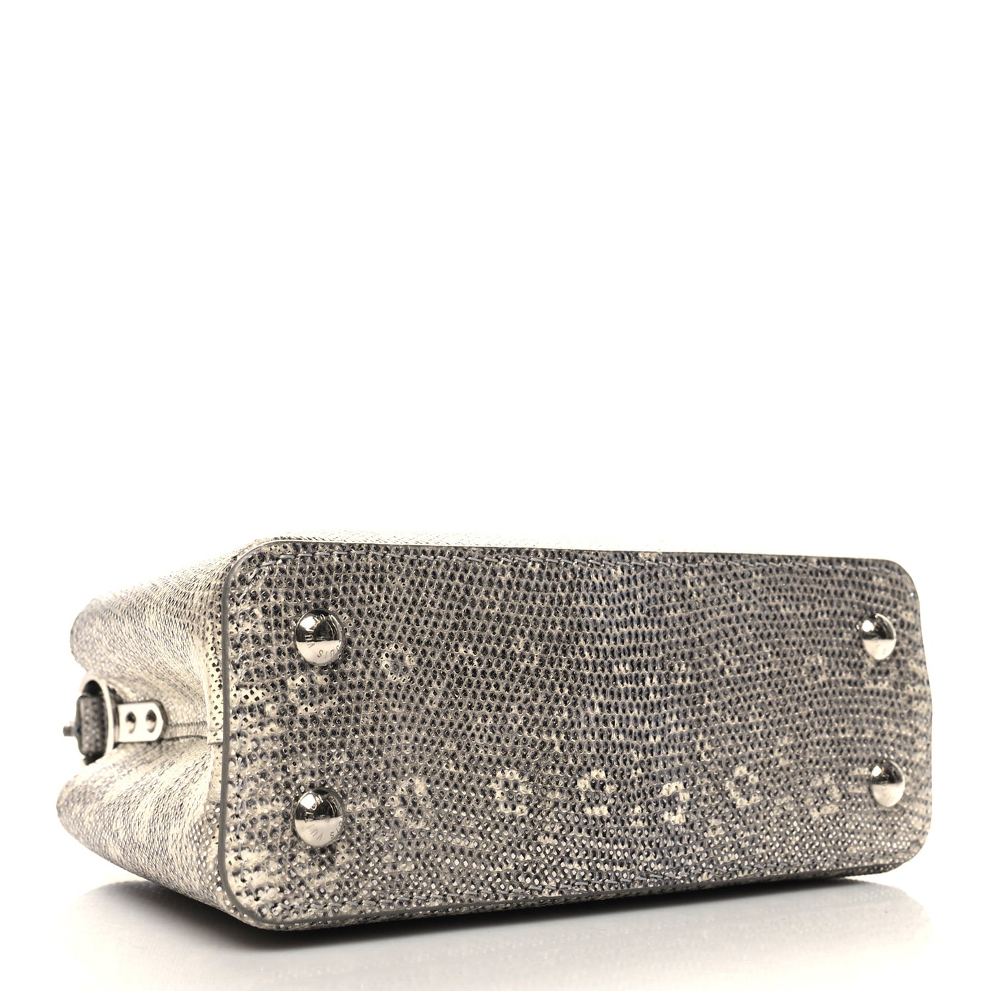 Lizard Mini Capucines Argento