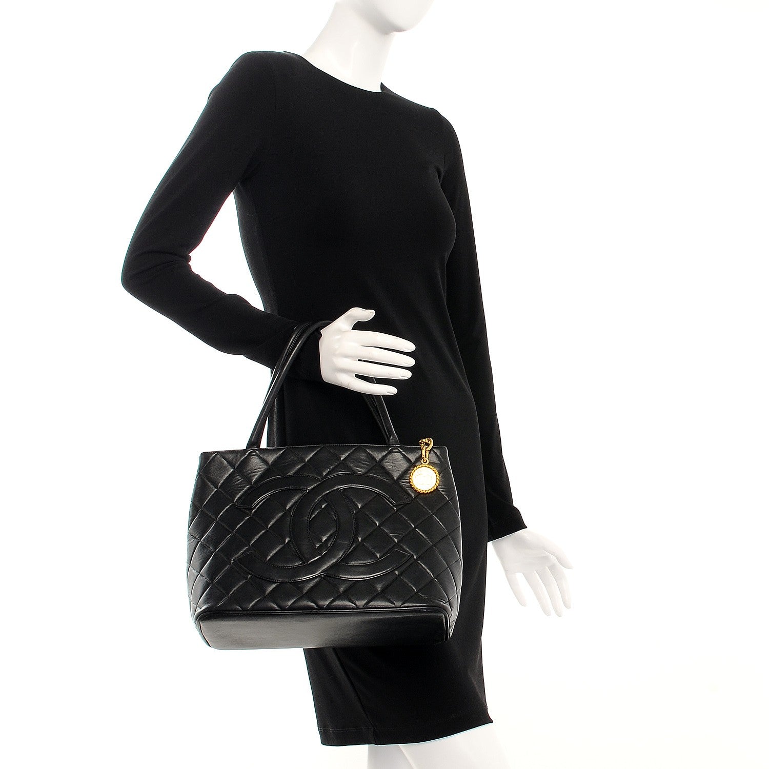 Chanel Lambskin Quilted Medallion Tote Black 2 of 15