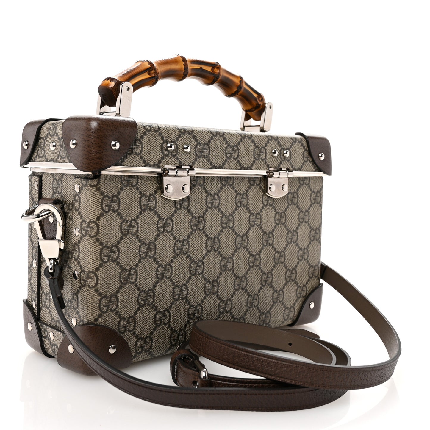 GG Supreme Monogram Globe-Trotter Beauty Case Brown