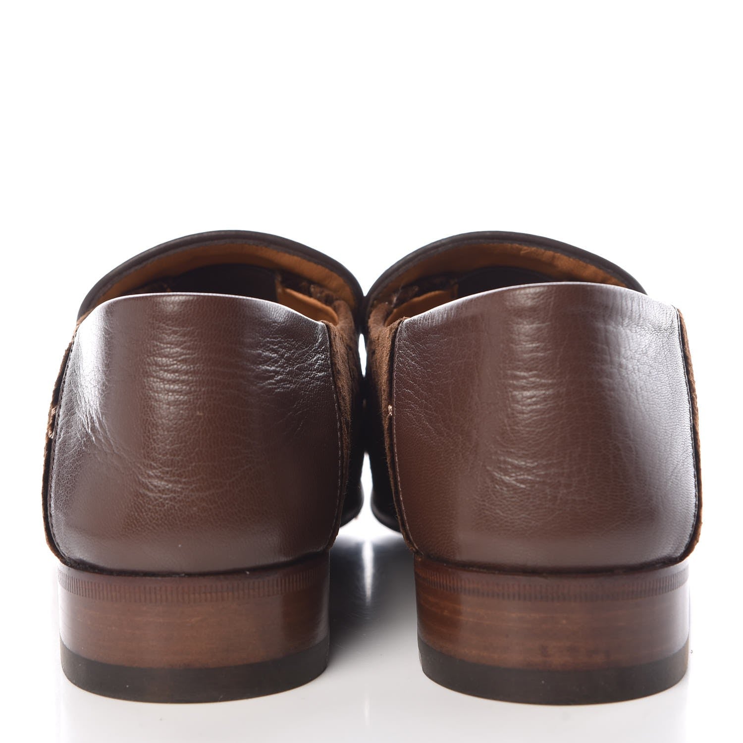 Gucci Velvet GG Monogram Goatskin Mens Horsebit Loafers 6 Brown Vintage Cocoa 8 of 9