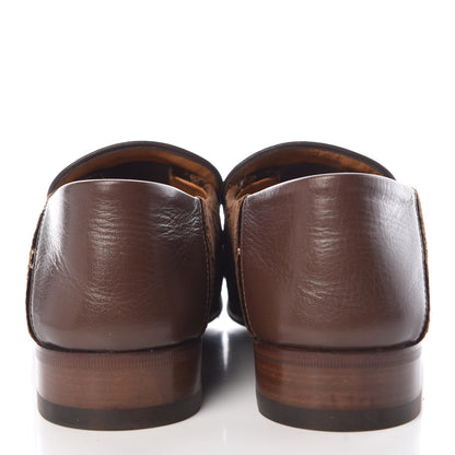 Gucci Velvet GG Monogram Goatskin Mens Horsebit Loafers 6 Brown Vintage Cocoa 8 of 9