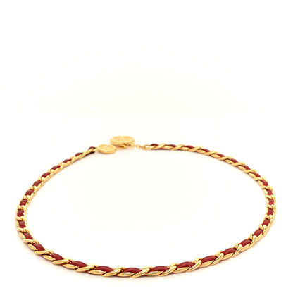 Chanel Lambskin Chain CC Medallion Belt Gold Red 3 of 3