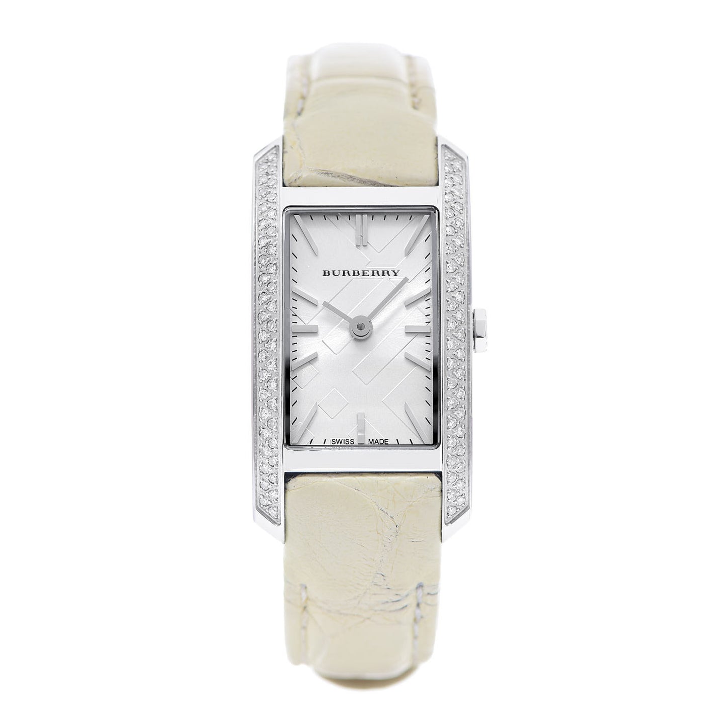 Stainless Steel Alligator Diamond Bezel 20mm Quartz Watch BU9506