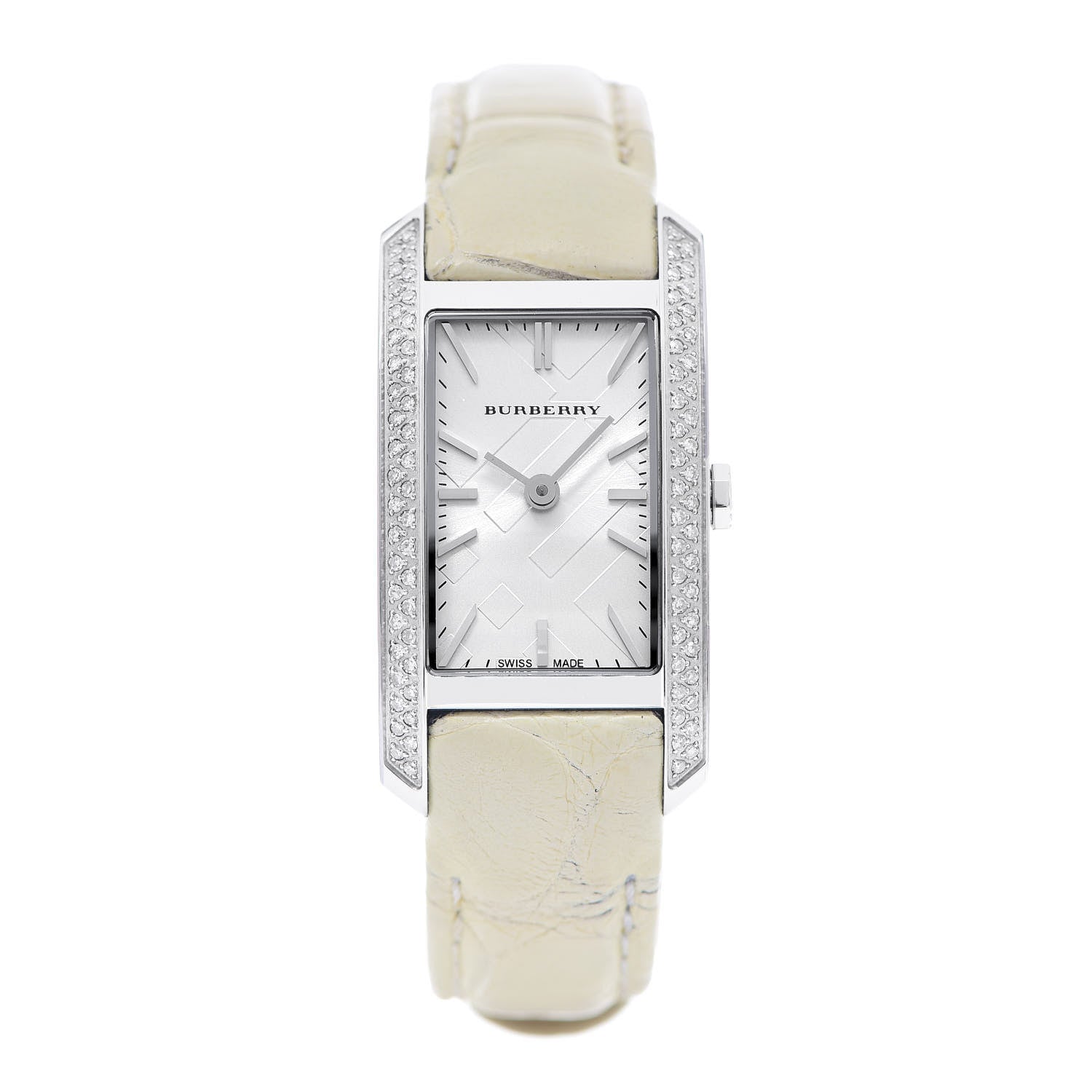 Burberry Stainless Steel Alligator Diamond Bezel 20mm Quartz Watch BU9506 1 of 9