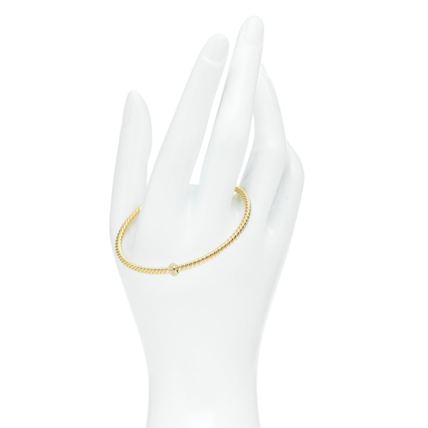 18K Yellow Gold Diamond 3mm Renaissance Center Station Bracelet