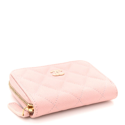 Chanel Caviar Quilted Zip Coin Purse Light Pink 4 of 9