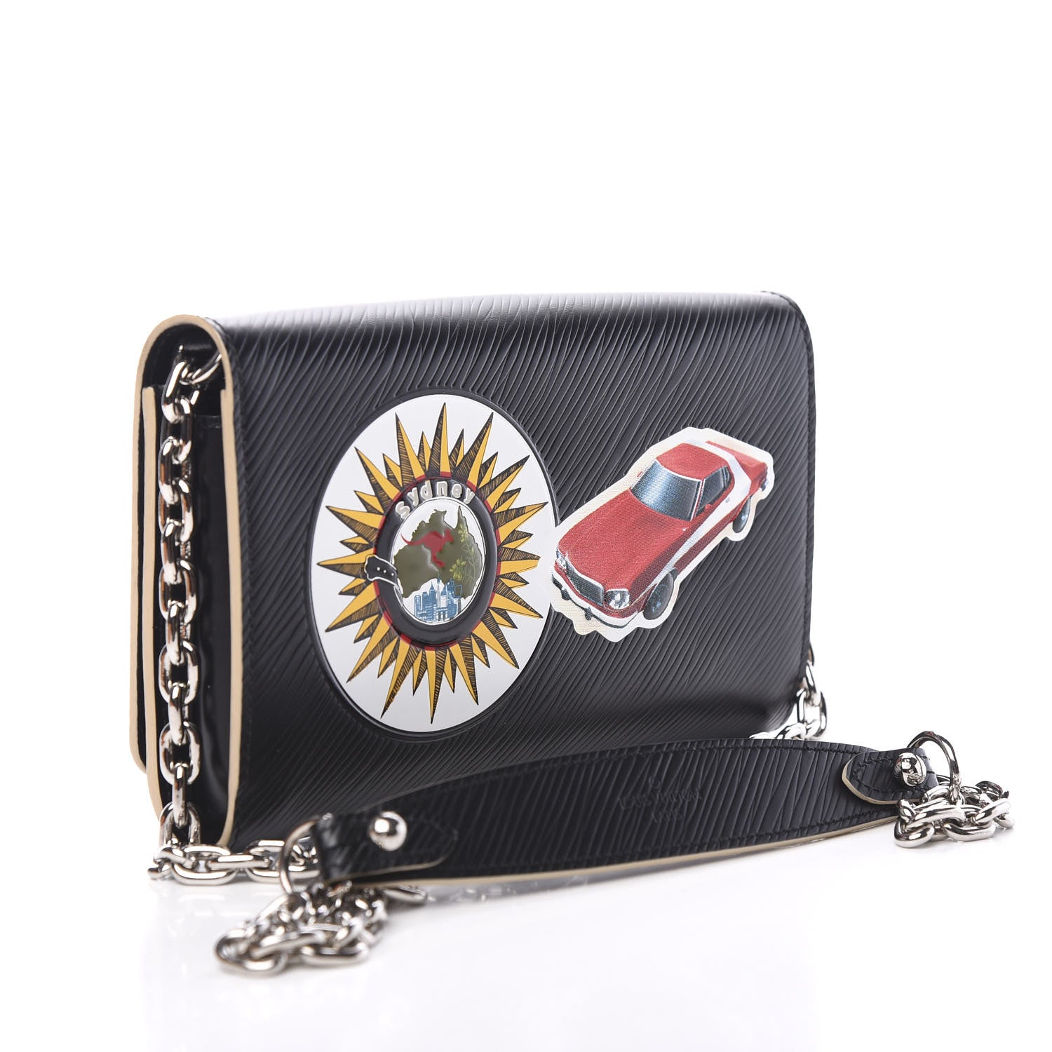 Louis Vuitton Epi World Tour Twist Chain Wallet Black 2 of 9