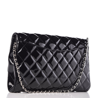Chanel Patent Quilted Clutch with Chain Flap Black 3 of 9