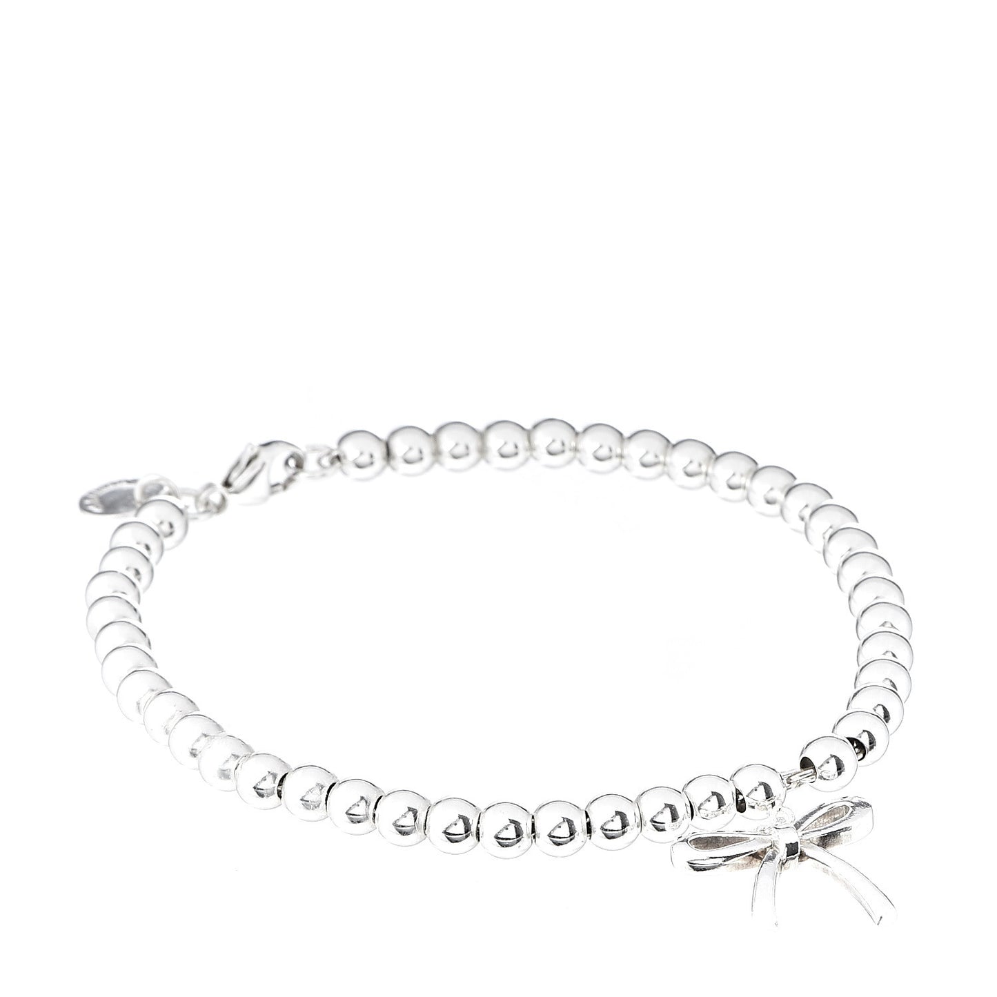 Sterling Silver 4mm Bow Bead Bracelet