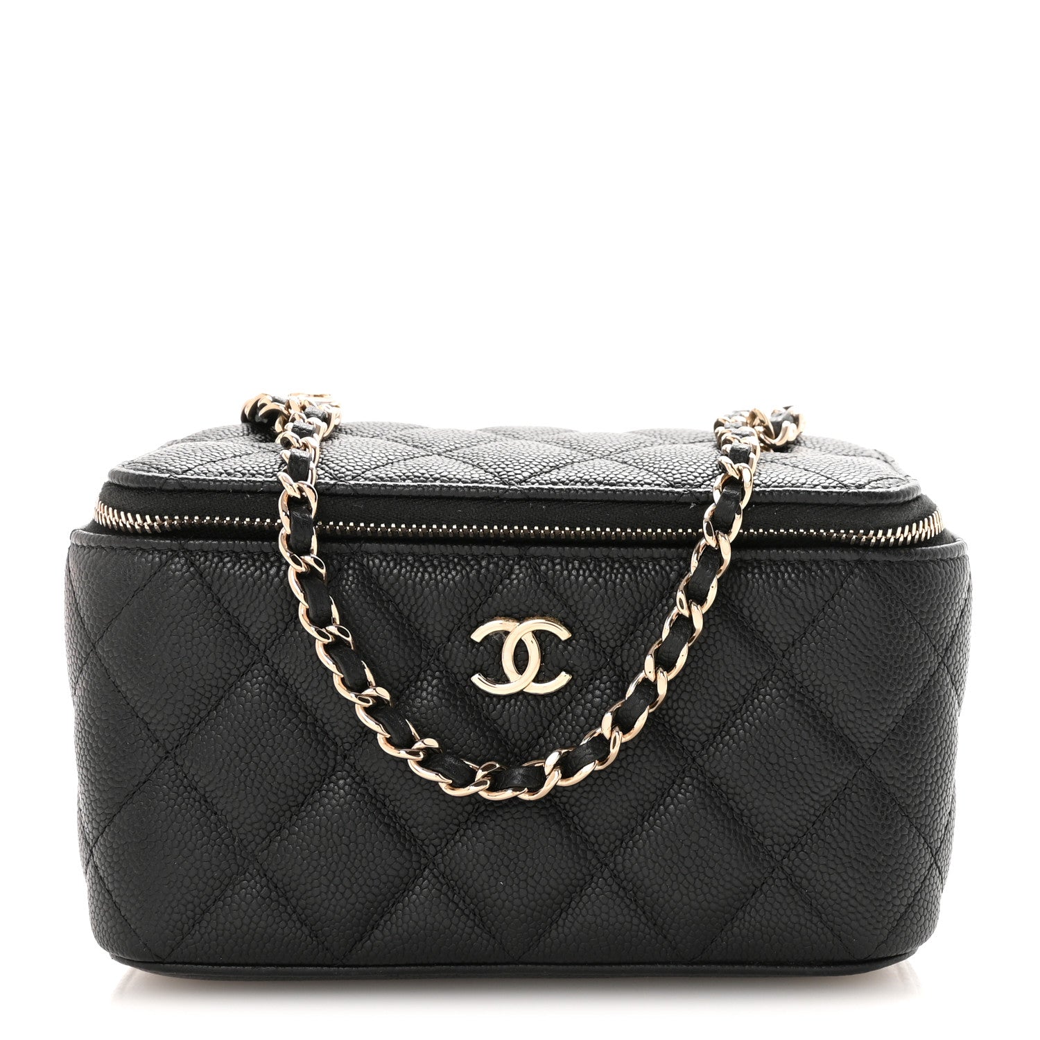 Chanel Caviar Quilted Small Tiny CC Vanity Case With Chain Black 1 of 10