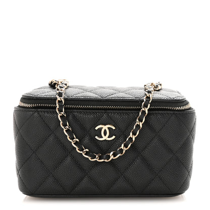 Chanel Caviar Quilted Small Tiny CC Vanity Case With Chain Black 1 of 10